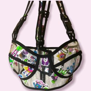 Dolls Kill Clear Vinyl with Monsters Print Bustier